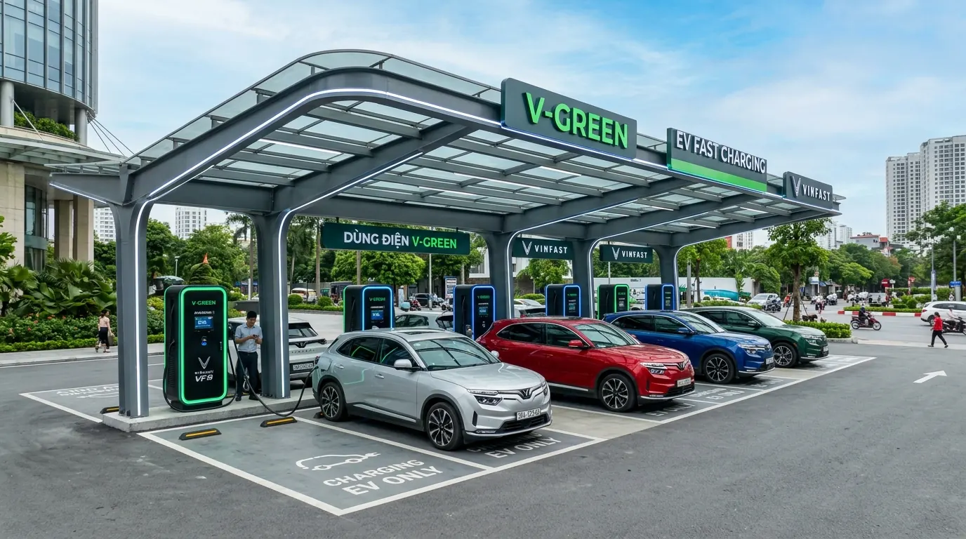 Hệ thống trạm sạc V-GREEN Thái Nguyên